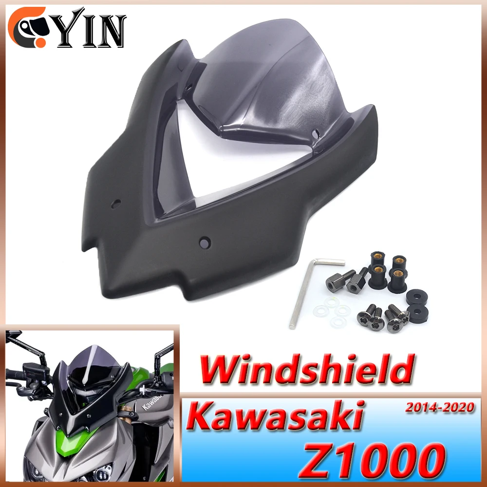 For Kawasaki Z1000 2014-2020 Z-1000 z1000 14-20 Motorcycle Sports Carbon Fiber Windscreen Viser Visor Windshield Wind Deflector