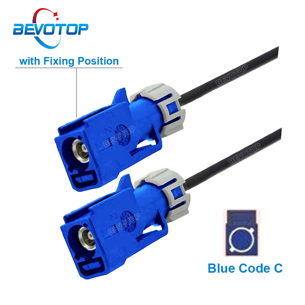 1PCS Waterproof Fakra Cable Blue Code C Female to C Female Connector Car Video Fakra Jumper RG174 Pigtail BEVOTOP Auto