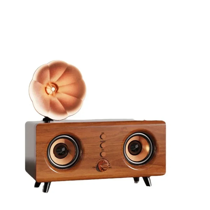 

Retro wood grain, Bluetooth speaker, dual speakers, heavy bass