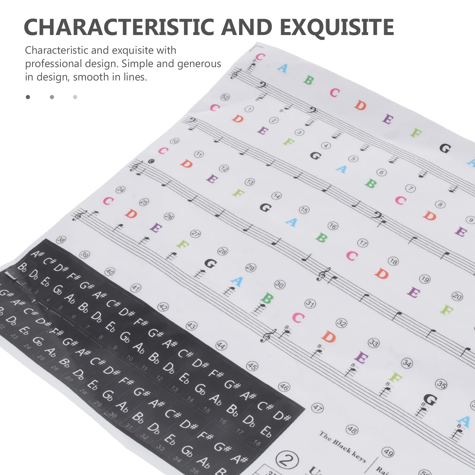 

Piano Stickers Five line Notation Self study Keyboard Decor Decals Keys Beginner Safe Durable Piano Keyboard Labels Sticker