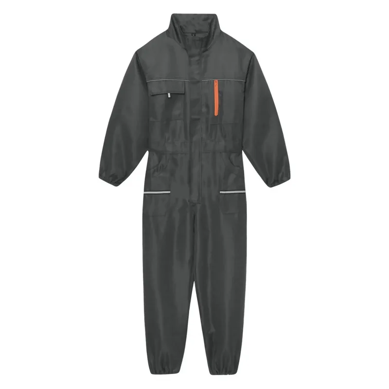 Men Resistant Coveralls Work Uniforms for Factory Workshop Stand Collar Long Sleeve Multi-pockets One-piece Jumpsuit Worker Wear
