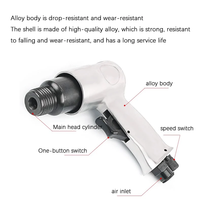 Needle-type pneumatic derusting gun multi-functional impact air shovel extended air hammer derusting machine