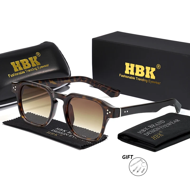 HBK Vintage herenzonnebril op sterkte Hoge kwaliteit frame Vierkant gepersonaliseerd ontwerp optische dameszonnebril - afbeelding 1