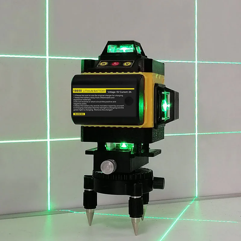 4D Green beam rotary Self-Leveling 360 degree Horizontal&Vertical 16 lines laser level