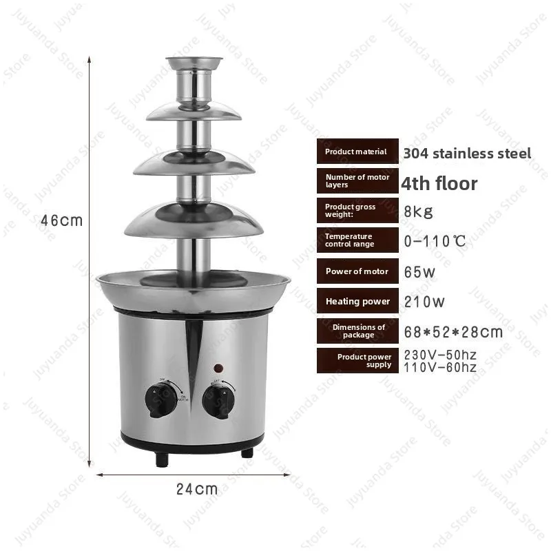 Chocolate Fountain Machine Baker Household Four Layer DIY Chocolate Waterfall Melt Noodle Sauce Machine