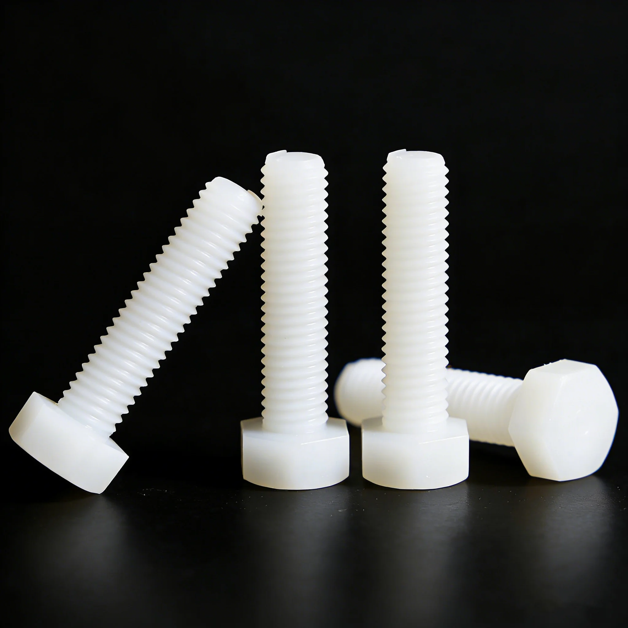 

White Nylon Hex Head Screws Plastic Bolts M3-M12 | Heat/Electricity Insulation Fasteners | Industrial Hardware Screws Assortment