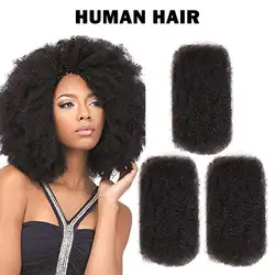 Cabello brasileño Remy Afro rizado a granel, cabello humano para trenzar, trenzas de Color Natural, sin trama, 1 paquete de 30g por pieza