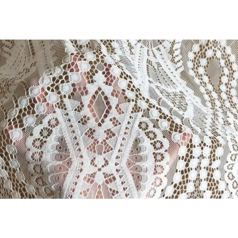 New Geometric Flower Eyelashes,Thick Soft Lace Fabric,Handmade High-end Wedding Dress Clothing Background Decoration Accessories
