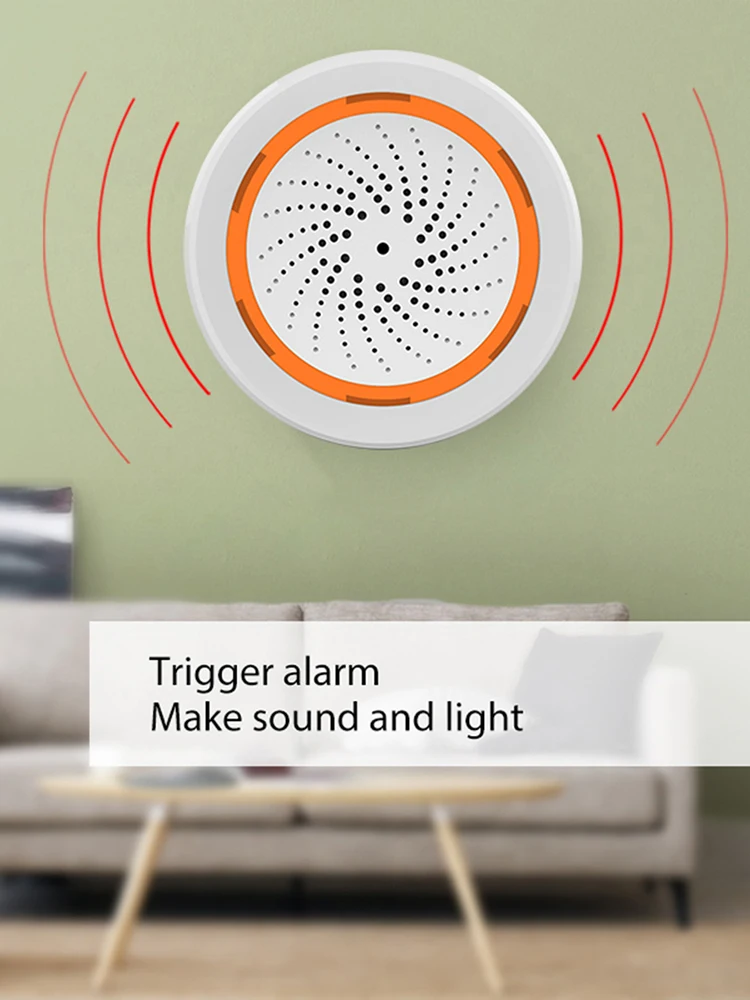 

USB-датчик звука и света Tuya Zigbee, 90 дБ, умная сигнализация, сирена, дистанционное управление через приложение, система защиты для дома