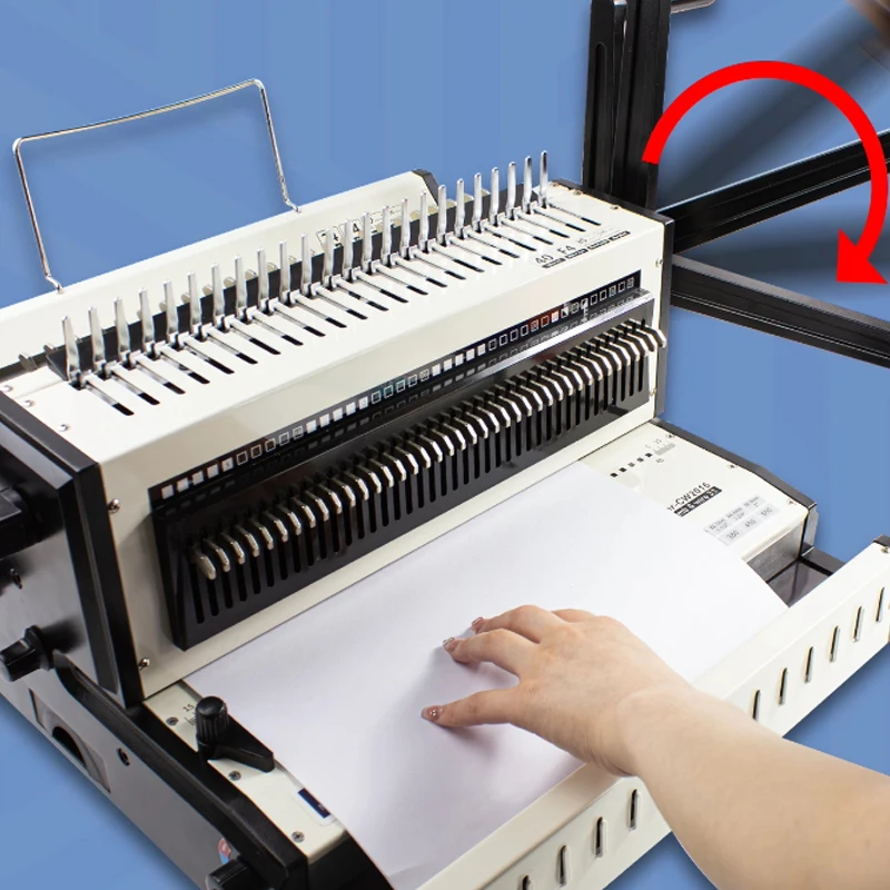 Binding Machine 2:1/3:1 Double Wire Binding Machine Comb-Style Punching Machine Rubber Ring and Iron Ring Binding Book Manual