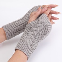 Fashion Half Finger Gloves for Women Winter Soft Warm Wool Knitting Arm Short Warm Fingerless Mittens Handschoenen Guantes