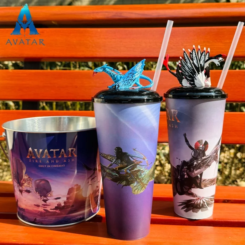 

New Genuine Avatar 3: Fire And Ashes Peripheral Water Cup Ikaran Pterosaur Nightmare Doll Cup Straw Cup Popcorn Bucket Toy Gift