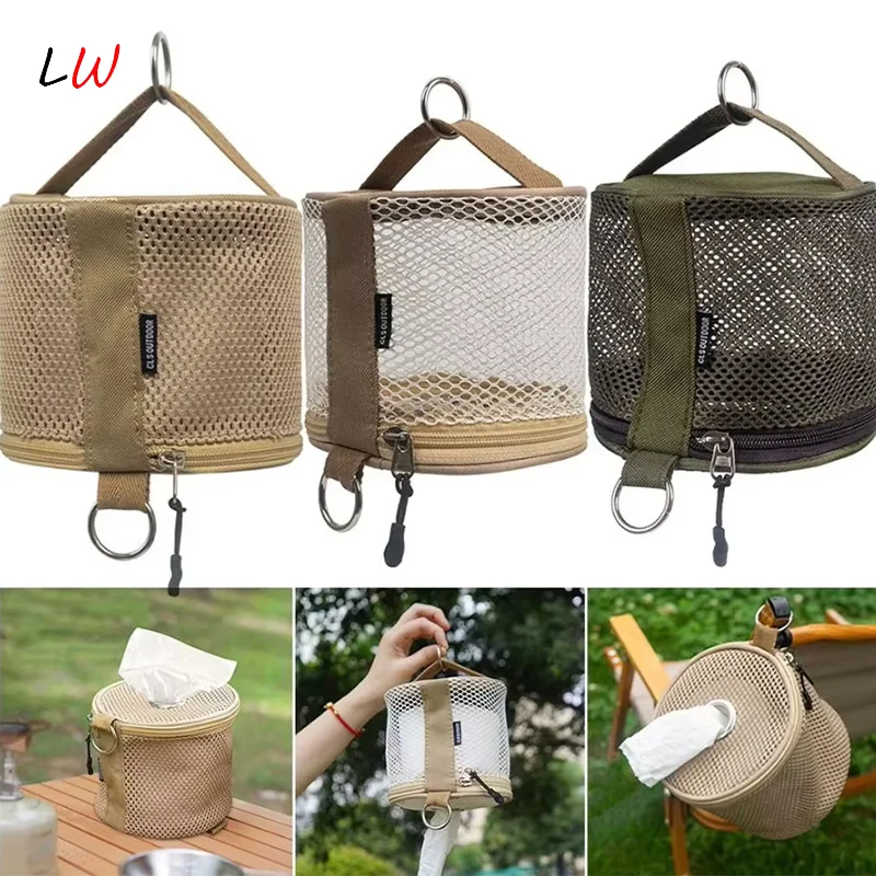 

Portable Outdoor Camping Tissue Case With Hook Hanging Napkin Holder Tissue Container For Outdoor Camping Hiking