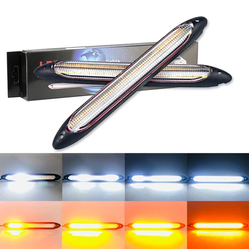 2 uds señal de giro Led lámpara de circulación diurna luces de conducción DRL lámpara auxiliar de coche lámpara de señal estroboscópica foco de advertencia intermitente