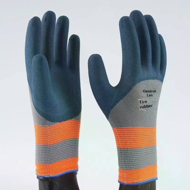 12 Pairs Non-Slip Labor Work Gloves Wear Resistant Glued Coated Protective Mittens for Gardening Construction Jobs