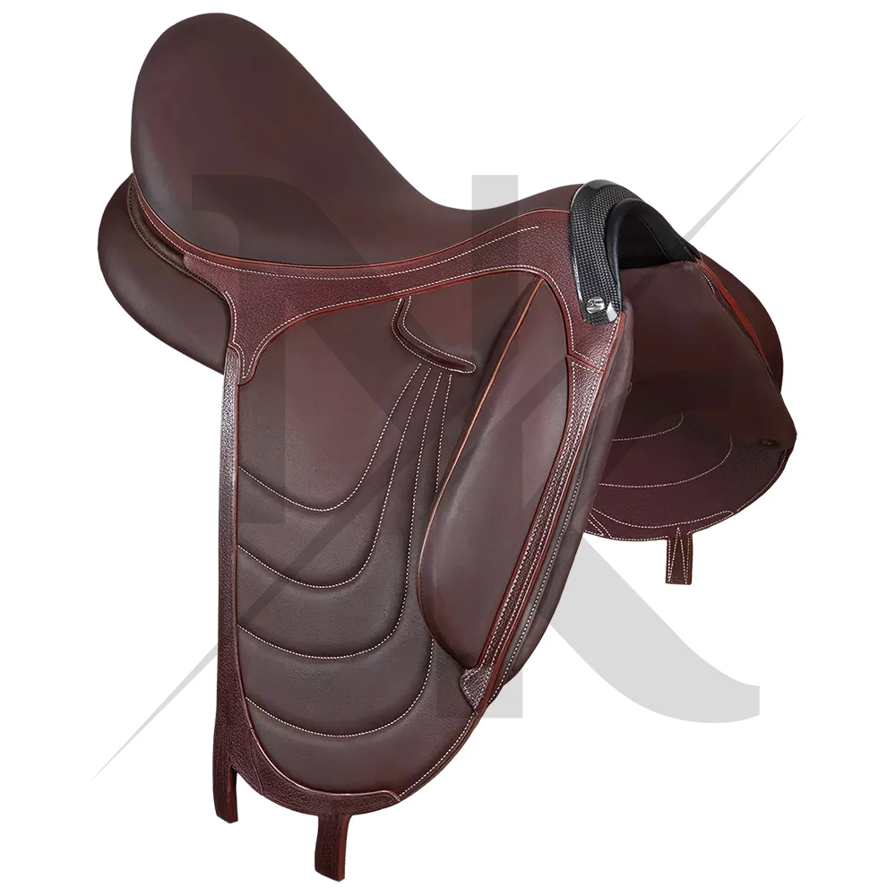 Professional British Equestrian Saddle Leather Wooden Frame Durable High Quality British Racing Products