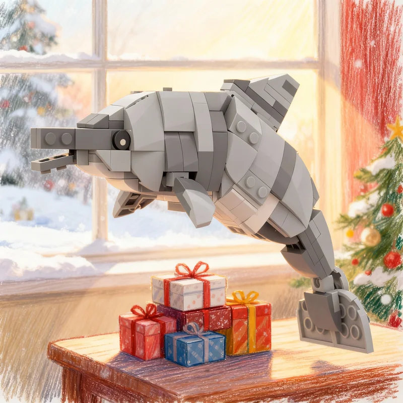 

316pcs MOC Dolphin Creator 3 1 Model Building Blocks Architecture Assemble Christmas Gifts DIY Creative Education Toy Brick Idea