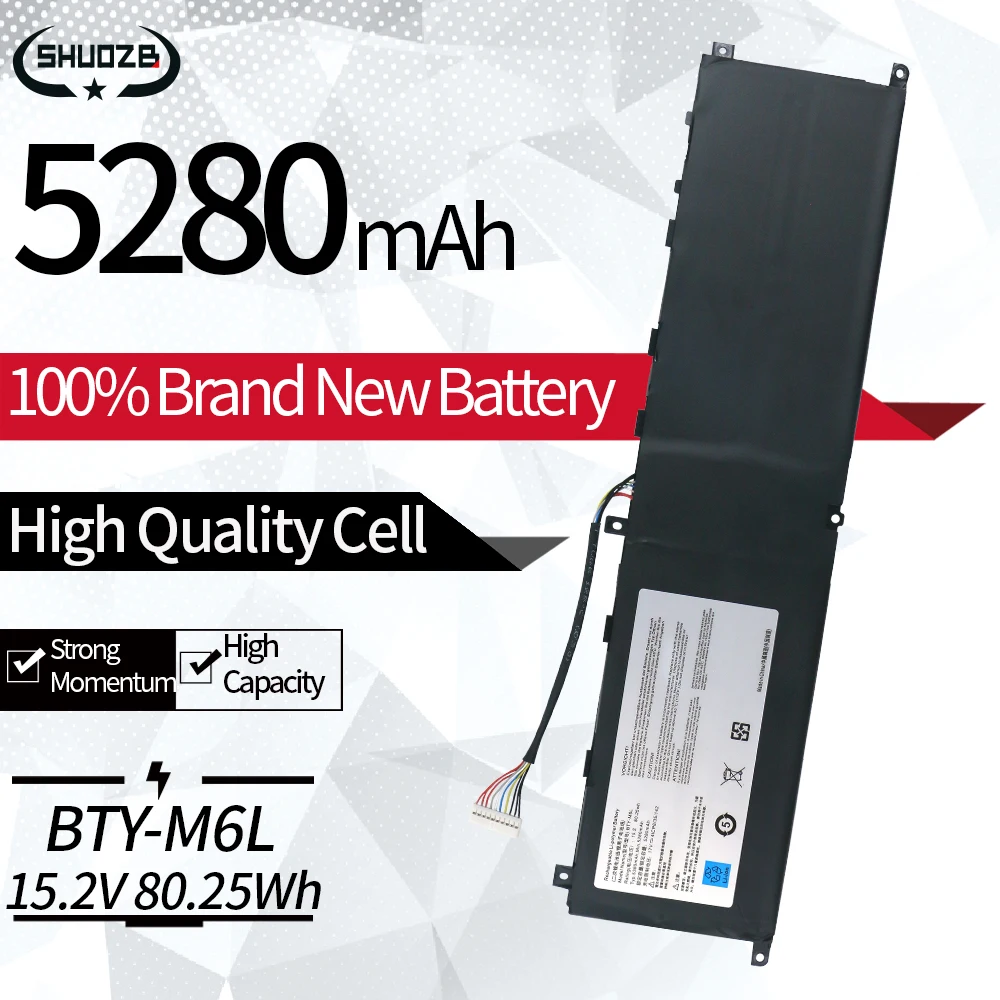 Новый аккумулятор для ноутбука BTY-M6L для MSI GS65 GS75 Stealth Thin 8RF 8RE PS63 P65 P75 Creator 8RC 8SC 9SC 9SE MS-16Q3 MS-16Q2 Series