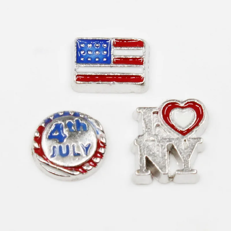 Hot Selling 20pcs USA Italy Canada Turkey Flag Enamels Floating Charms for Glass Memory Lockets DIY Pendants Jewelry Wholesale