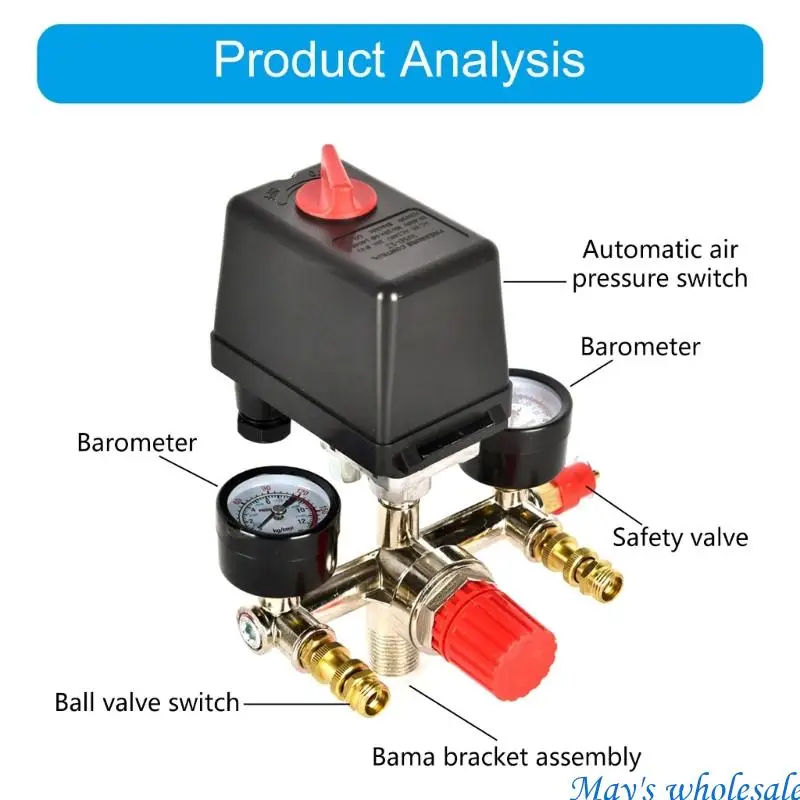 Longevity Optimizes Pressure Assembly 0.6 to 0.8MPa Steel Brass Component Double Display Pressure Control Valves set 448A