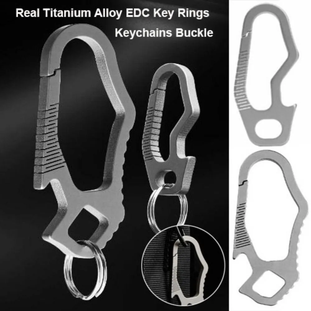 

Real Key Rings Titanium Alloy Super Lightweight Titanium Alloy Keyrings Keychains Buckle Pendant Male Creativity Gift