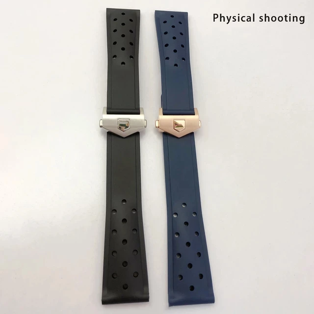 Watchband 22mm 24mm for TAG HEUER MONACO Strap CARRERA FORMULA 1 Rubber Silicone Watch Strap Black Blue