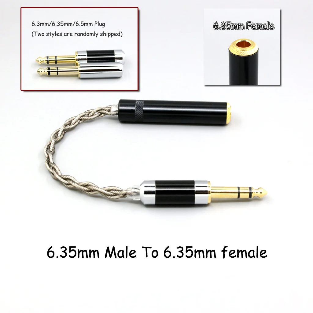 99 % reines Silber + Graphen versilbertes Schild-Kopfhörerkabel für 4,4 mm, 3,5 mm, 2,5 mm XLR 6,35 mm Stecker auf Buchse, Adapter-Konverter – Detail 6