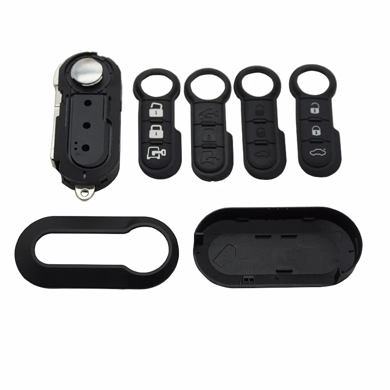 Xinyuexin 3 pulsanti Flip chiave a distanza pieghevole per Fiat 500 Panda Punto Bravo Stilo Ducato SIP22 lama non tagliata accessori per auto