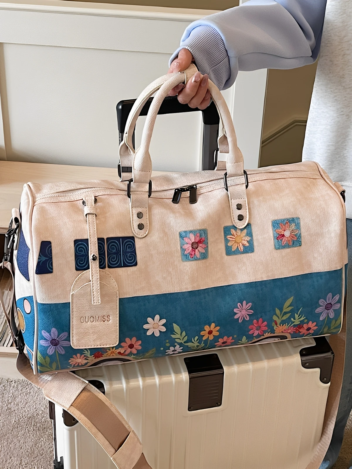 large-capacity-travel-bag-women's-short-trip-handheld-lightweight-business-trip-luggage-bag-crossbody-storage-waterproof-spor