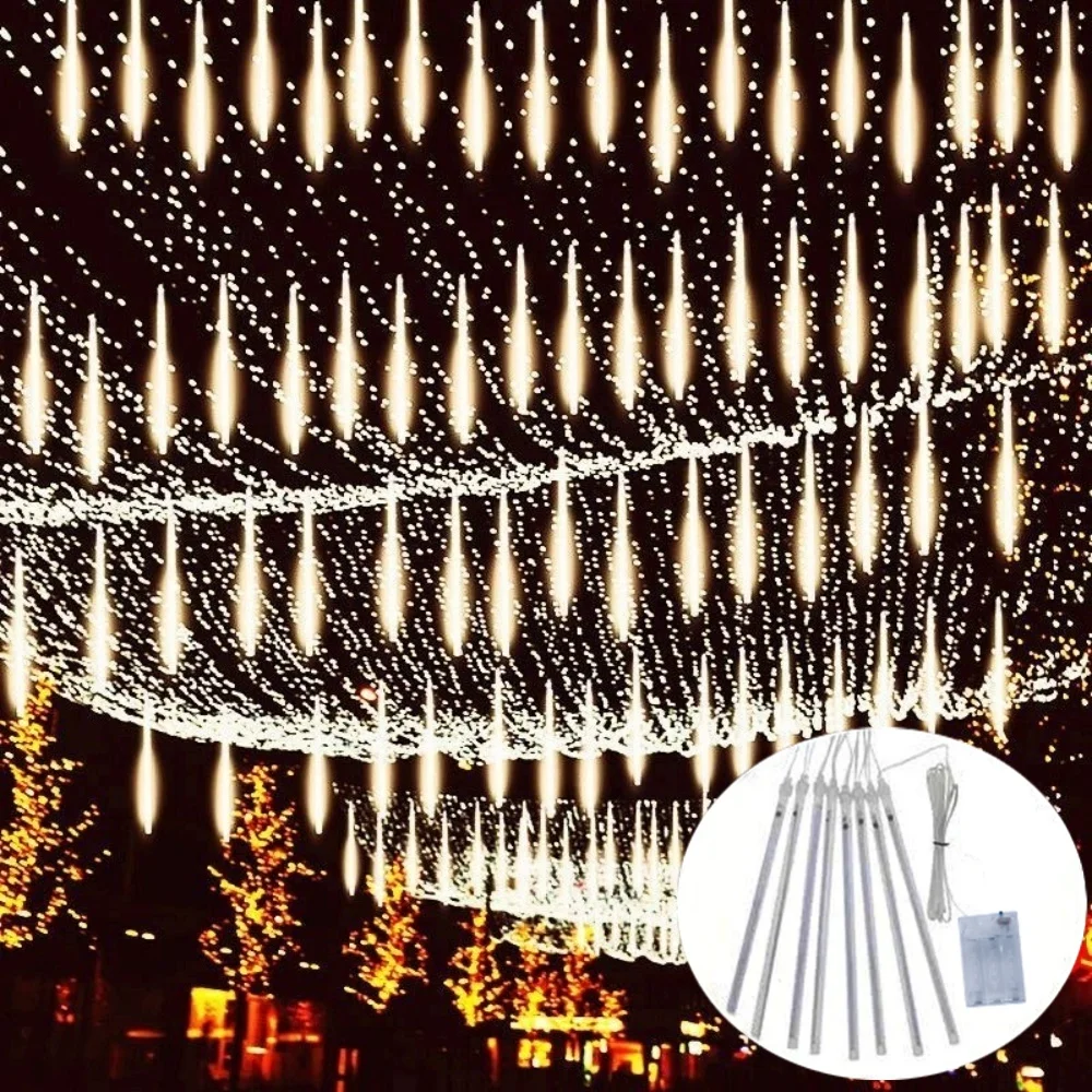 

Светодиодная гирлянда-метеоритный дождь 30 см, на батарейках, для свадебного декора, дома, улицы, Ид Мубарак, спальни, Дня святого Валентина