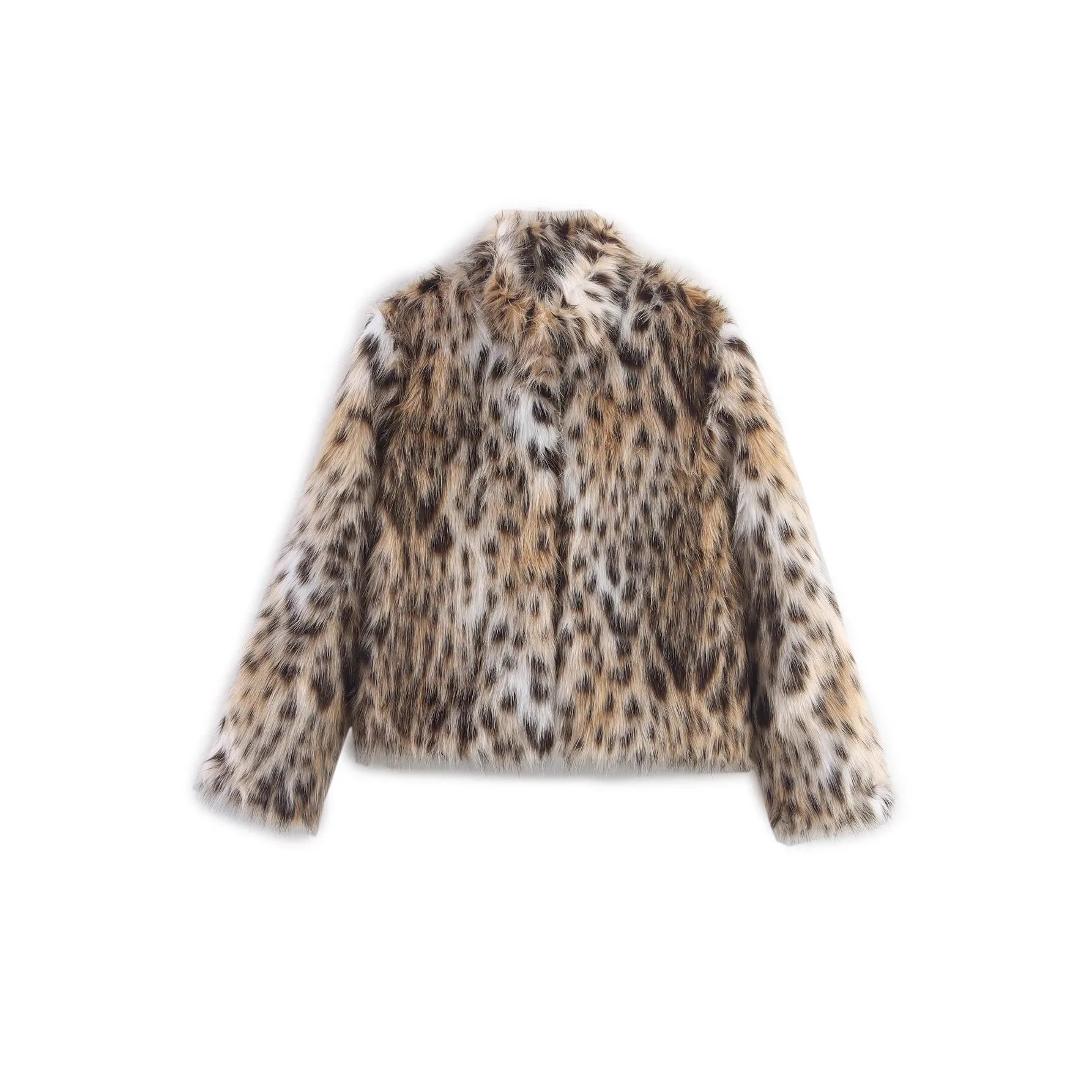 

Thickness Long Sleeve Adult Outerwear Women's Street Fashion Winter Coat Single Button Stand Collar Artificial Fur Medium