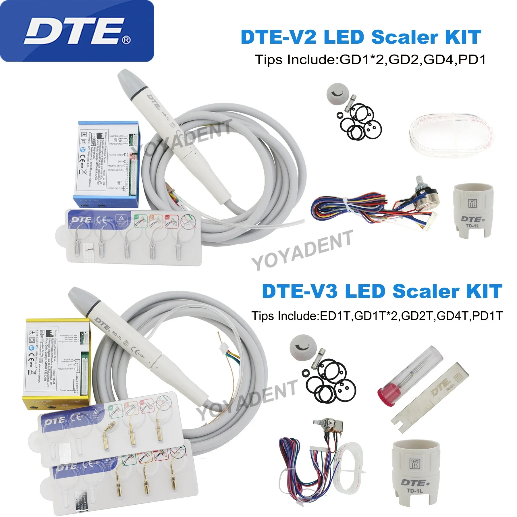 Woodpecker DTE Dental Ultrasonic Scaler Build-in V2 V3 LED Scaler Handpiece Fit NSK ACTEON SATELEC