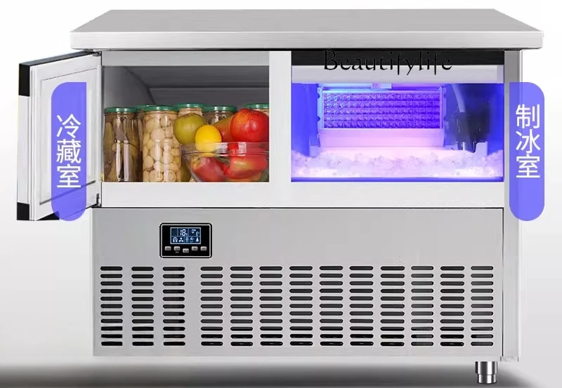 Коммерческий магазин чая с молоком, барная стойка, машина для льда, охлаждаемая машина для изготовления кубиков льда в супермаркете