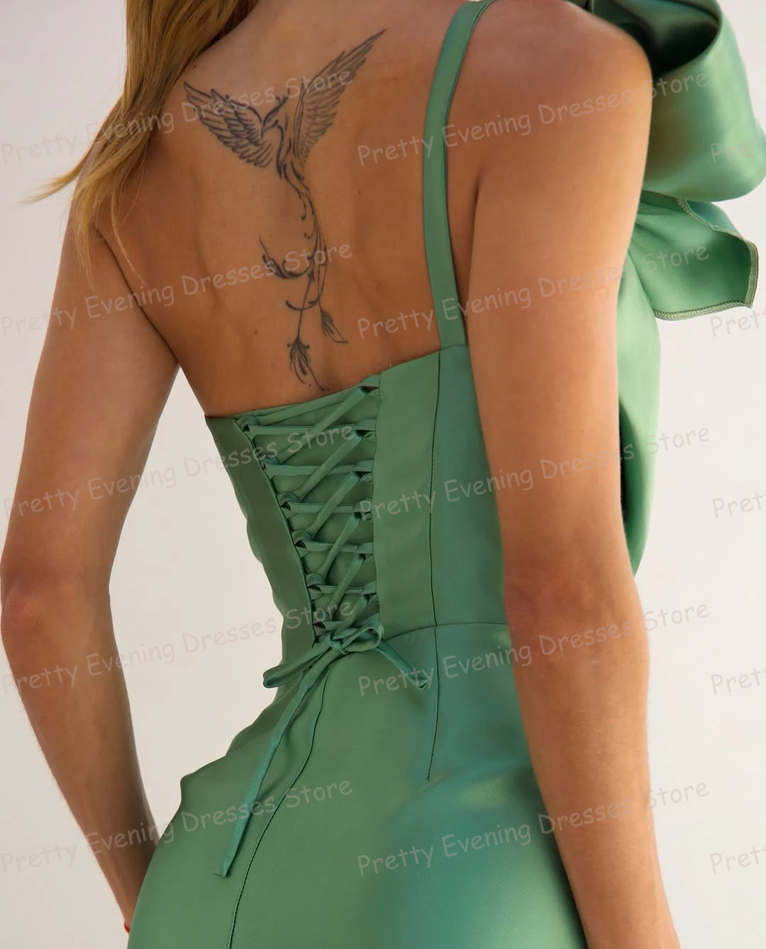 فساتين سهرة بسيطة بكتف واحد حورية البحر للنساء فساتين حفلات مكشكشة مخصصة بأربطة موضة حفلة فيستدوس دي نوفيا 2026 #3