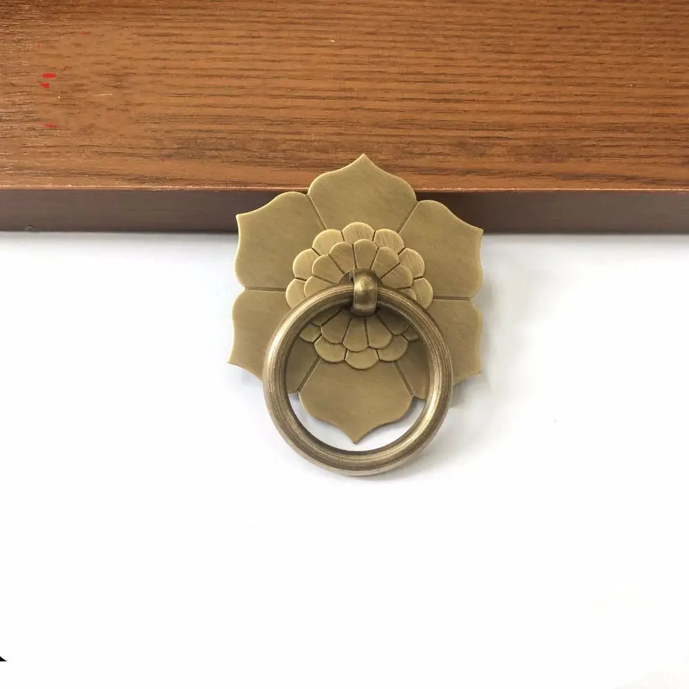 Antique Bronze Brass Cabinet Knocker Furniture Hardware Cupboard Knobs Cabinet Drop Ring Pulls Dresser Pulls Drawer Knob