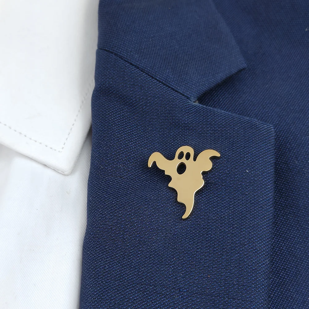 

Devil ghost gold plated badge, men's suit brooch, black lapel pin, clothing accessories set, Halloween gift