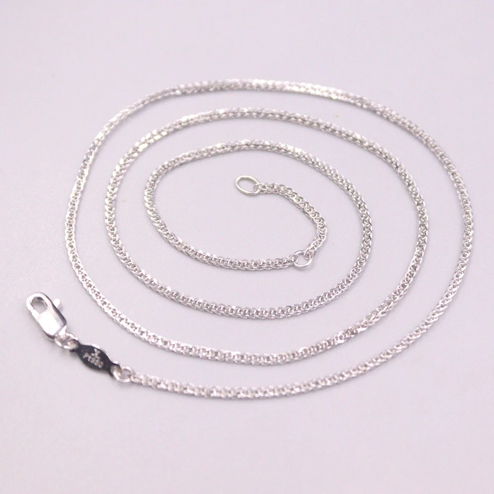 

Real Pure Platinum 950 Chain Women Lucky 1.2mm Wheat Adjustable Necklace 4.05g /45cm