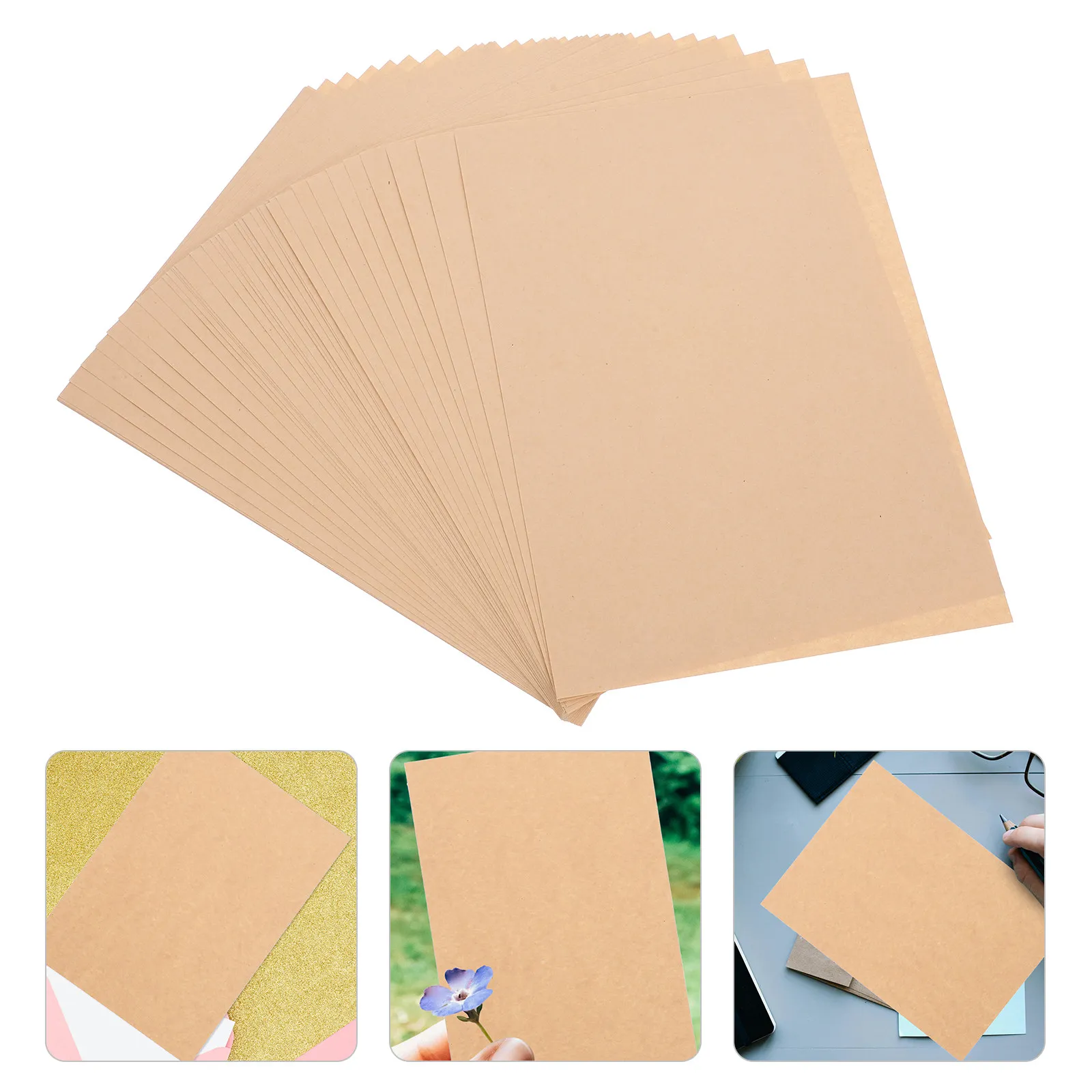 

50 Sheets Lined Kraft Writing Paper A5 Size Retro Vintage Letter Writing Stationery Elegant Paper Notes Brown Kraft Card