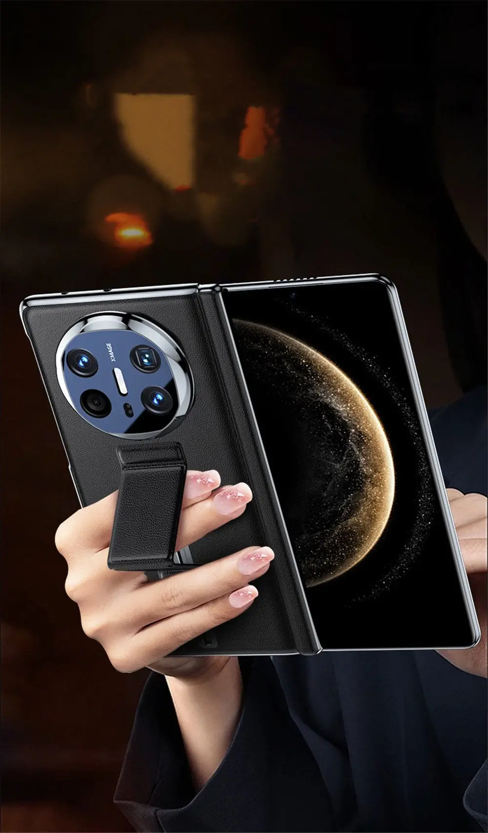 

Premium PU Leather Case For Huawei Mate X6 X5 Hinge Protective Wristband Holder Cover