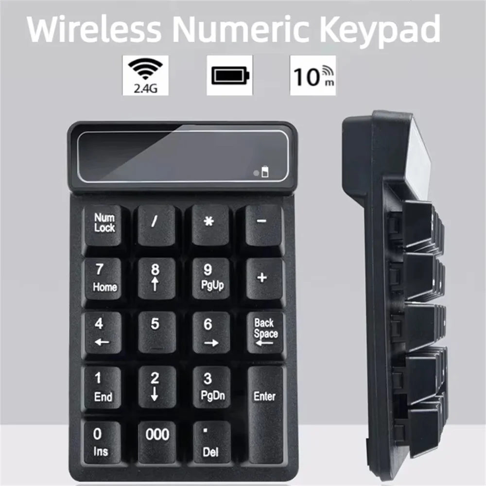Mini 2.4G Wireless Usb Bluetooth 4.0 Numeric Keyboard with Digital Display Waterproof Battery Powered 19Keys Smart Keypad Office