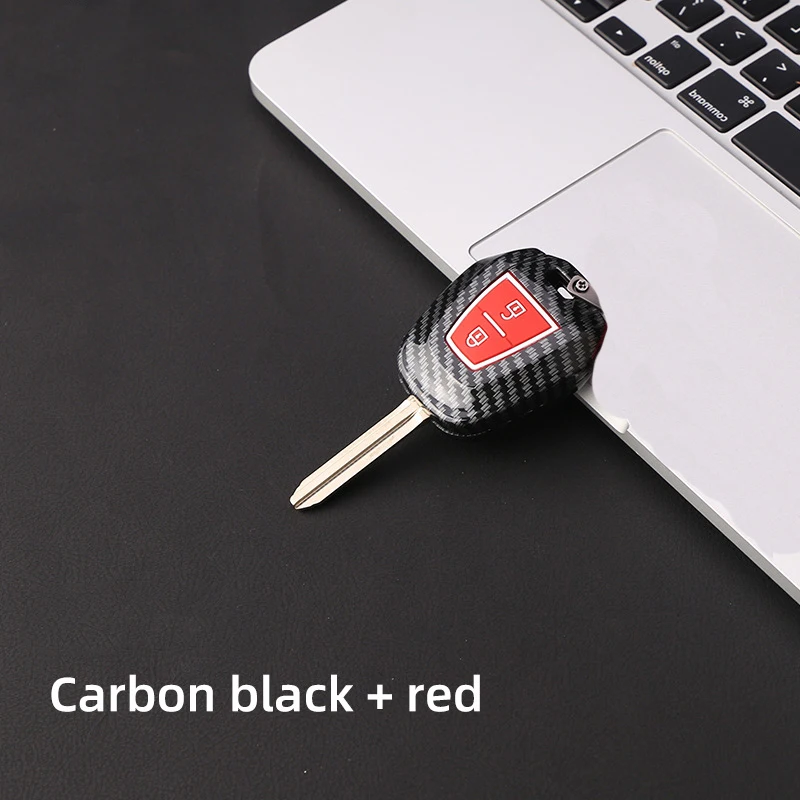 ABS Carbon Car Key Case Cover Shell Skin Holder Fob Bag Set For Isuzu D-max Mux Truck Dmax 2 Buttons Keyless Protector