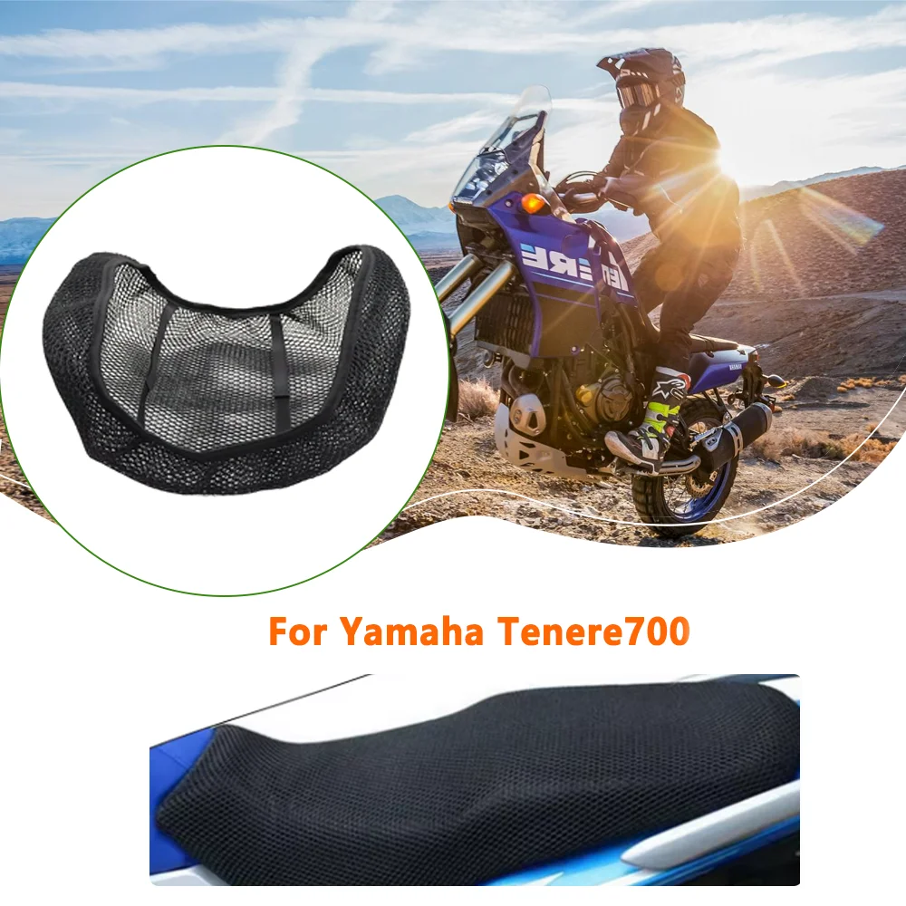 

For Yamaha Tenere 700 T700 Mesh Motorcycle Seat Cover 3D Elastic Motorbike Breathable Heat-resistant Anti-Slip Protector Cover