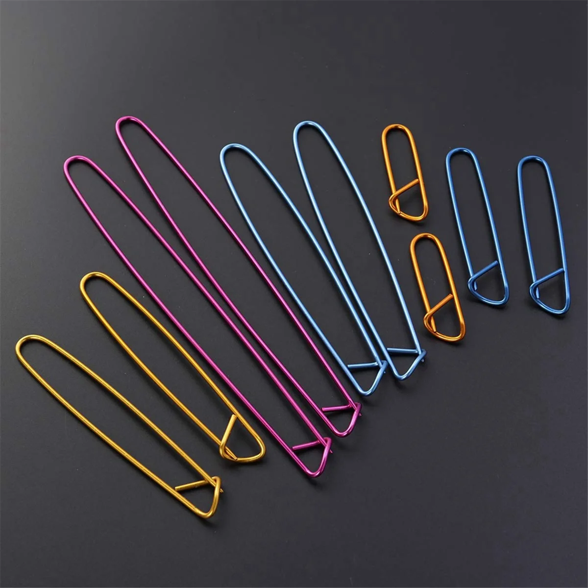 CYL-12Pcs Aluminum Knit Holders Knitting Needles Markers Crochet Hook Locking Seam DIY Crafts Sewing Tool