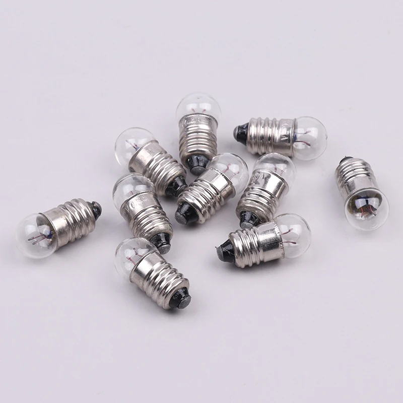 10PCS Miniature Round 0.3A 2.5V Small Light Cannon For Student Experiment Small Light Bulbs Beads Replacement Lighting Bulbs