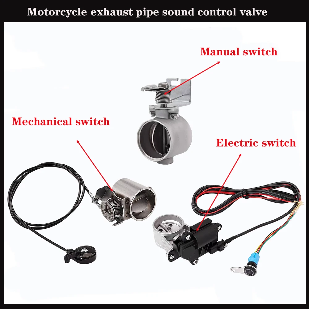 

51mm 60mm Motorcycle Exhaust Pipe Sound Wave Switch Valve DB Killer Exhaust Pipe Sound Wave Electronic Switch Valve Button
