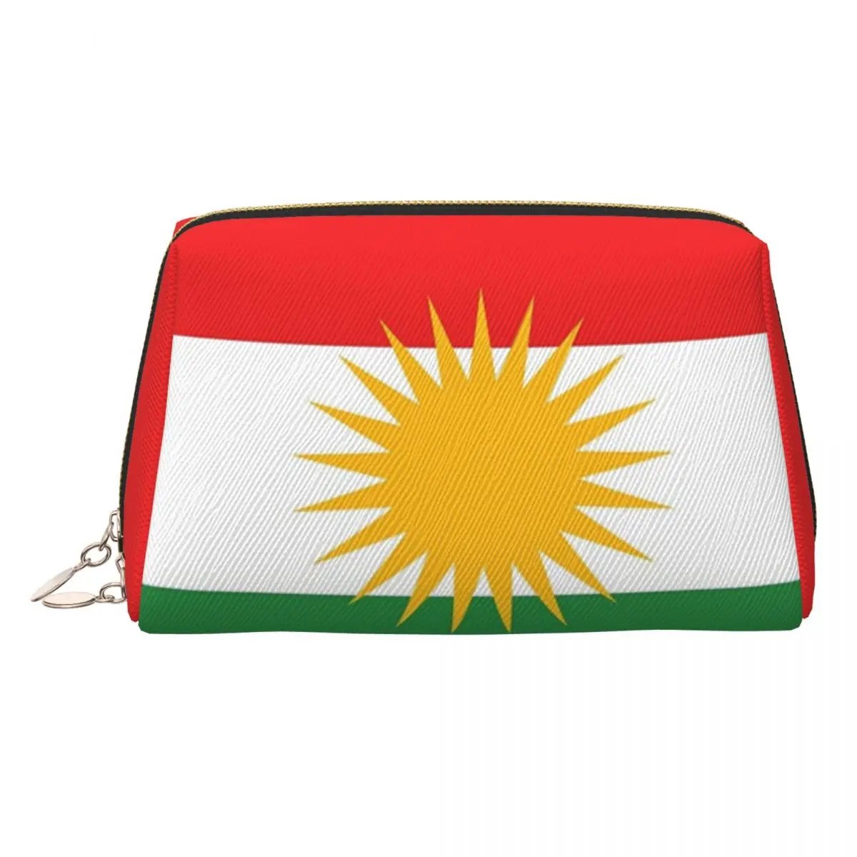 

Kurdistan Kurdish Flag Women Cosmetic Bags Travel Makeup Organizer Pouch Toiletry Storage Dopp Kit Box