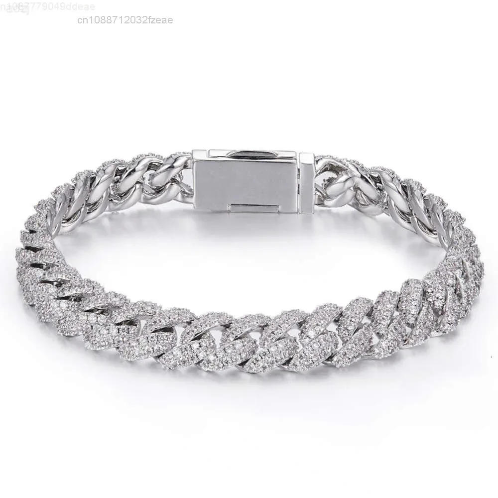 

Vvs1 20inch Vermeil 10mm 2 Row 925 Silver Moissanite Cuban Bracelet Link Chain