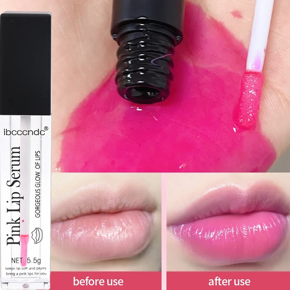 Natuurlijke Roze Serumlippen Roze Vers Verwijderen Donkere Lipgloss Verlichting Lipgloss Crème Balsem Reparatie Fijne Lijn Helderder Lip Exfoliator