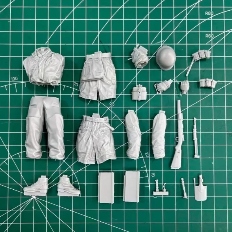 1/16 Scale Die Cast Resin Model Figure  Assembling Kit Fallschirmjager History Miniature GK Diorama Unassembled and Unpainted view 2