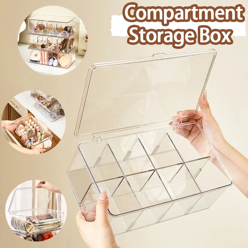 Display Rack Desktop Organizer Tea Bag Container Coffee Organizer 1pc Clear Compartment Storage Box view 3
